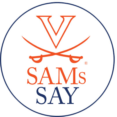 SAMs Say with crossed sabre and V